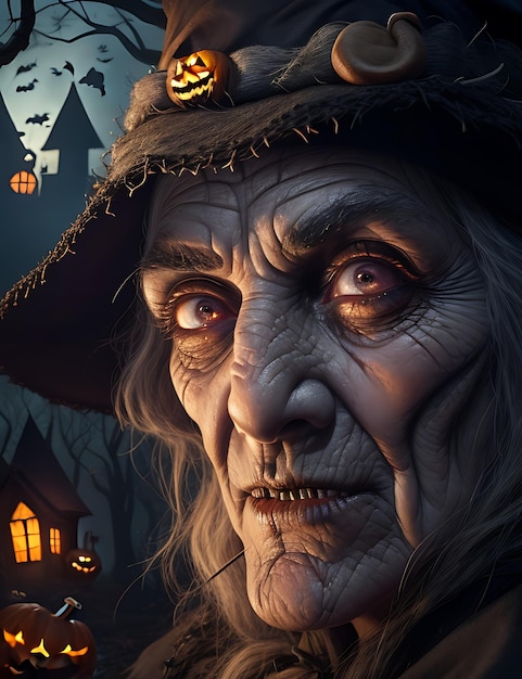 Strega di Halloween Close Up illustrazione
