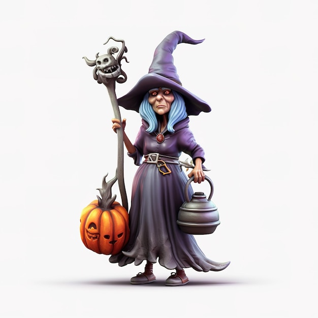 Strega di Halloween Personaggio di cartone animato Generativo ai