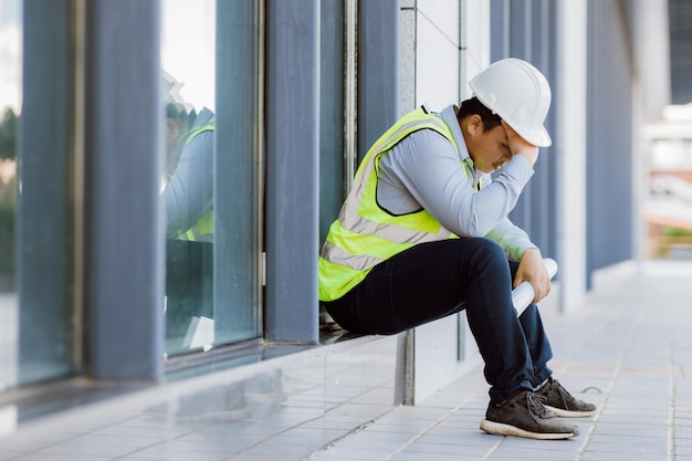 Stress da ingegnere edile del fallimento del progetto di costruzione