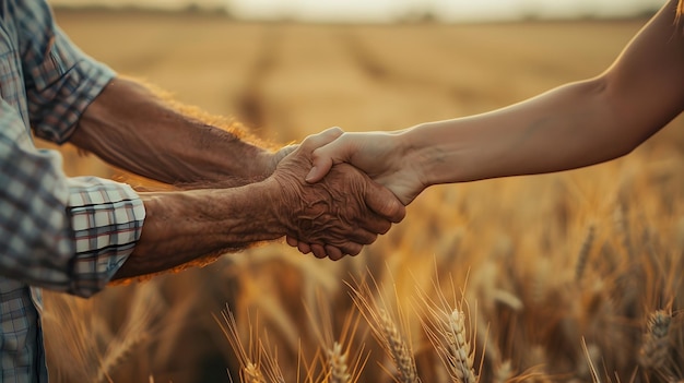 stretta di mano tra anziani e giovani