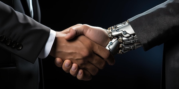 Stretta di mano tra uomo e robot Tecnologie moderne