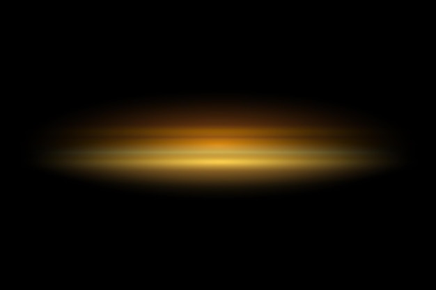Strisce di luce dorata con particelle scintillanti su sfondo nero Effetto di luminosità elegante per il lusso