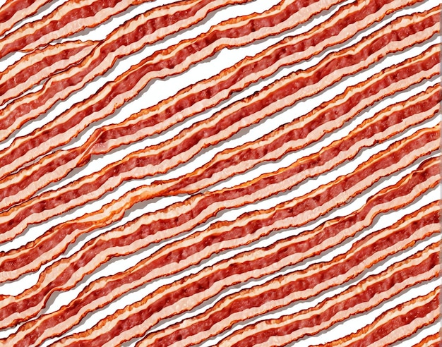 strisce di pancetta su sfondo bianco