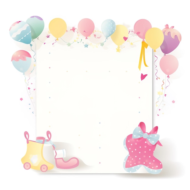 Striscione baby shower con razzo cartone animato e palloncini