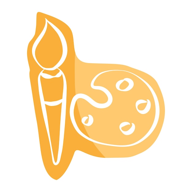 Strumenti di pittura gialli Png adesivo disegnato a mano sfondo trasparente