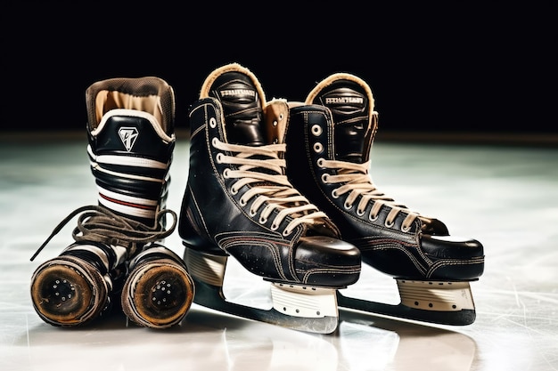 strumenti e attrezzature per hockey su ghiaccio fotografia pubblicitaria professionale