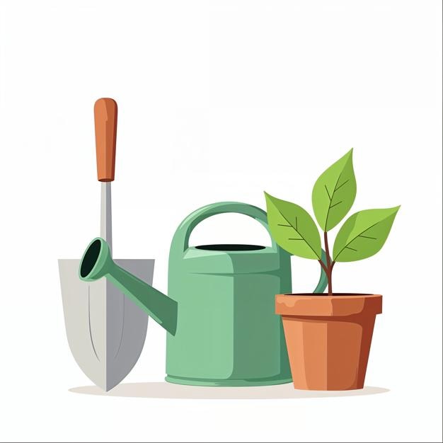 Strumenti e piante da giardinaggio