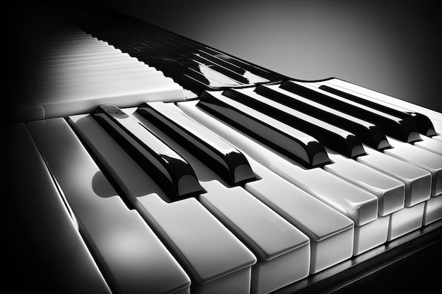 Strumenti tasti di pianoforte acustici o digitali in bianco e nero strumenti musicali a tastiera
