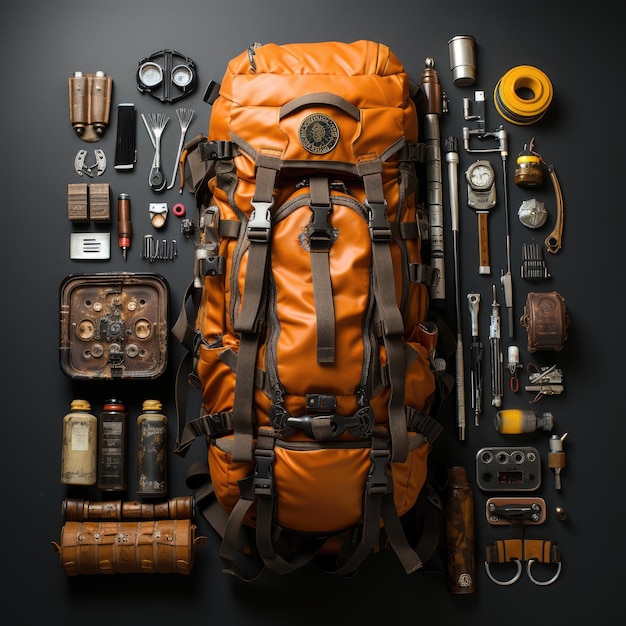 strumento di alpinismo knolling fotografia