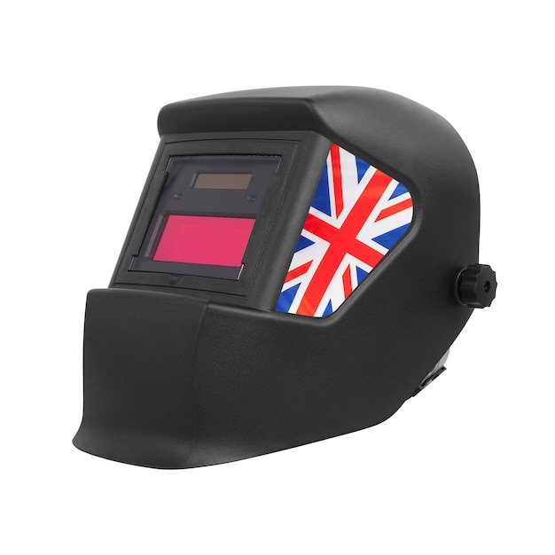 Strumento industriale UK Flag Mask Saldatrice isolata