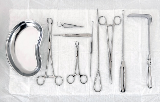 Strumento molto ginecologo, sterilizzazione ginecologica strumento vista dall'alto