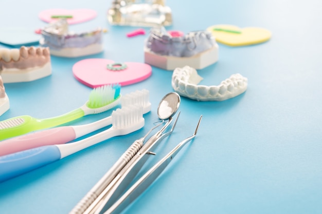 Strumento per ortodonzia e dentista - modello di denti dimostrativi di varietà di porsthodontic b