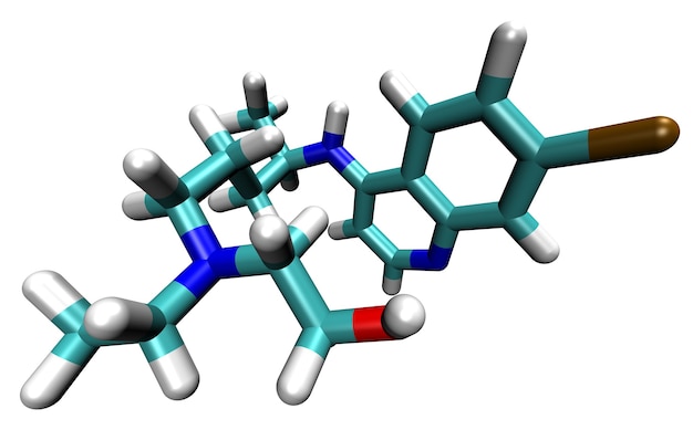 Struttura 3D dell'idrossiclorochina, un farmaco prospettico contro la malattia da coronavirus COVID-19 e la malaria