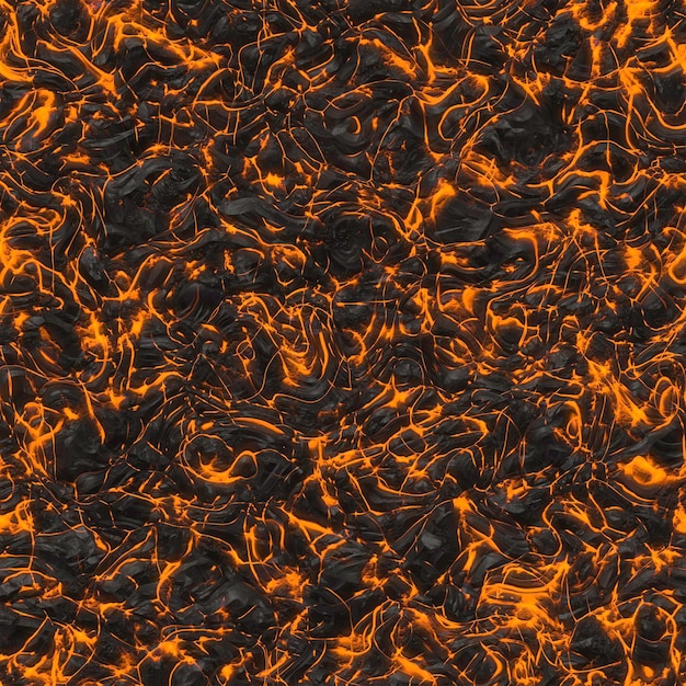 Struttura al suolo incrinata dal calore dopo l'eruzione del vulcano Rendering 3D