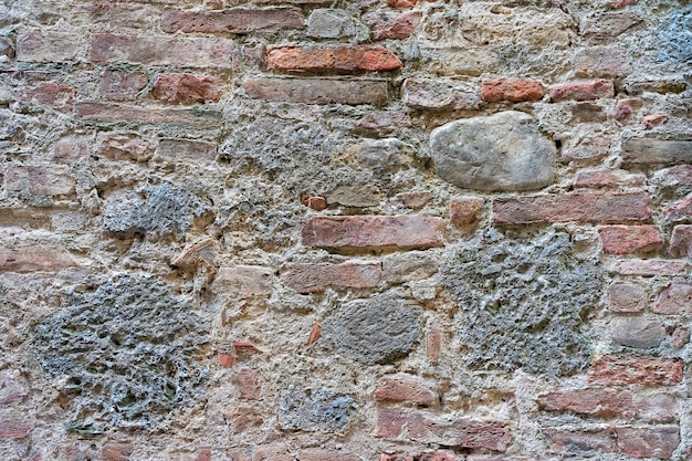 Struttura antica del muro di mattoni, Siena, regione Toscana, Italia