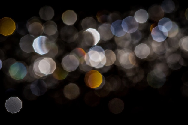 Struttura astratta del bokeh su fondo nero