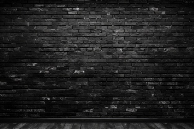 Struttura astratta del muro di mattoni neri per un'immagine panoramica ampia dello sfondo del modello
