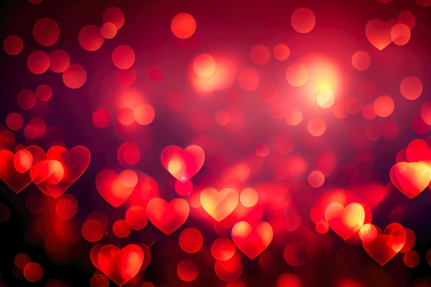 Struttura astratta della luce a forma di cuore bokeh Concetto di giorno di San Valentino amore Sfondo chiaro scintillante