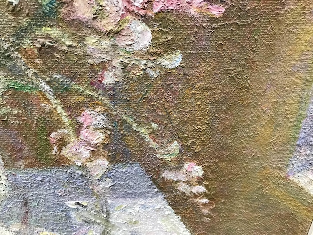 Struttura astratta della pittura a olio sul frammento della pittura a olio del fondo della tela