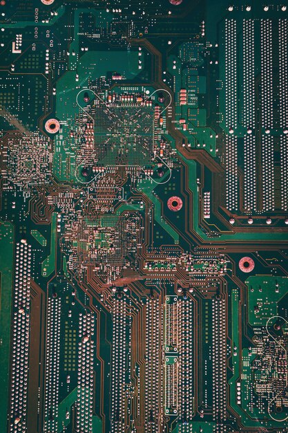 Struttura del chip di computer verde elettronico