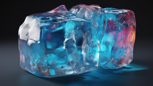 Struttura del cristallo di ghiaccio Cristalli di ghiaccio trasparenti sfondo incrinato Ai generativo