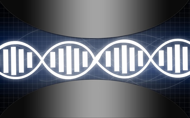 Struttura del DNA con luce blu bagliore