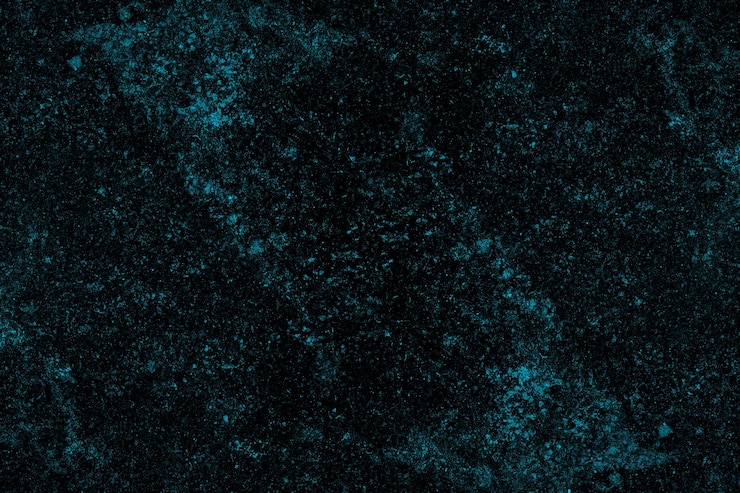 Foto struttura del grunge pesante blu scuro sparsa su sfondo nero