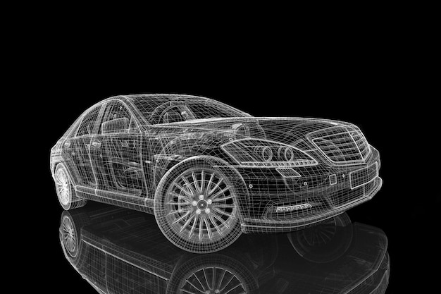 Struttura della carrozzeria del modello 3D dell'auto