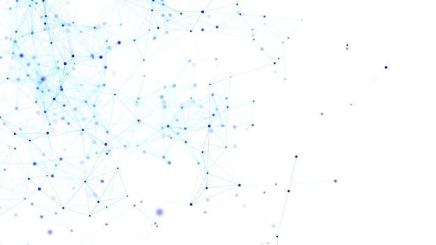 Struttura della connessione di rete Sfondo digitale con punti e linee Visualizzazione di big data rendering 3D