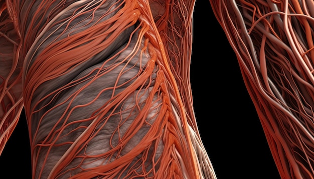 struttura delle fibre muscolari creata con la tecnologia generativa AI