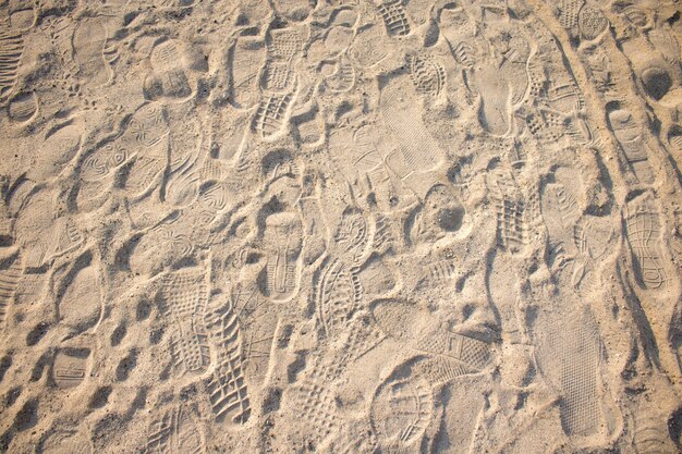 Struttura delle orme della sabbia, struttura del piede sulla sabbia