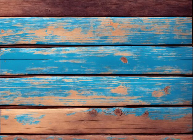 Struttura delle plance di legno del fondo di legno blu e bronzo