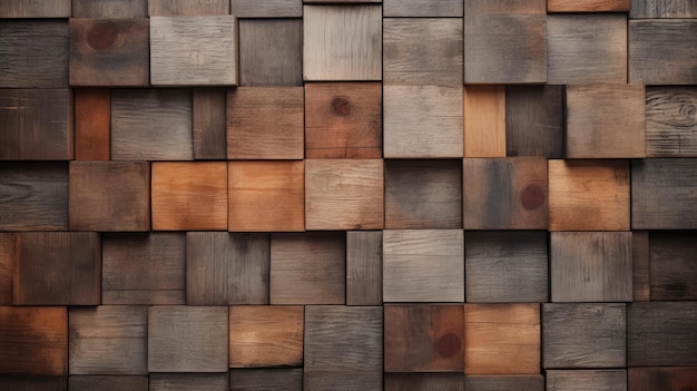 Struttura di legno rustica dei cubi 3d di legno della pila astratta del blocco per il contesto