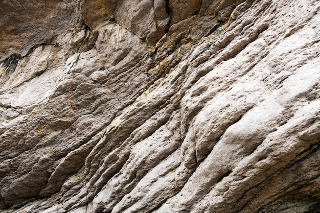 Struttura di struttura della roccia delle montagne sentiero di montagna di pietra sfondo delle montagne della Crimea da vicino