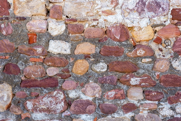 Struttura di un vecchio muro di pietra in muratura