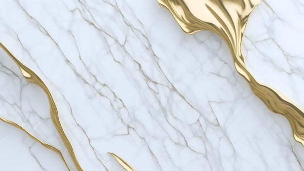 Struttura in marmo bianco con vene d'oro rendering 3d illustrazione 3d