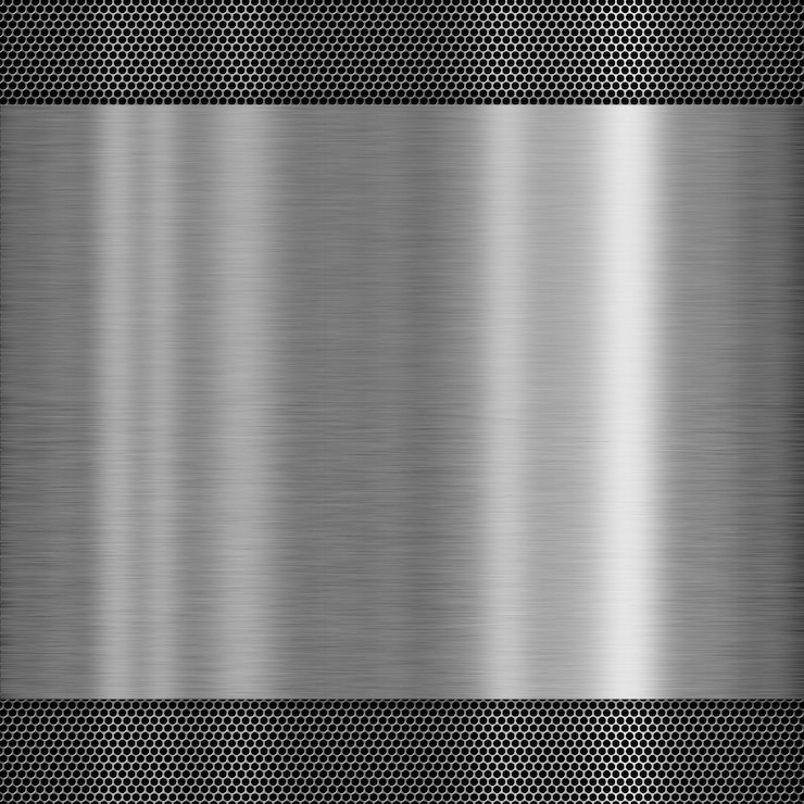 Foto struttura in metallo spazzolato lucido
