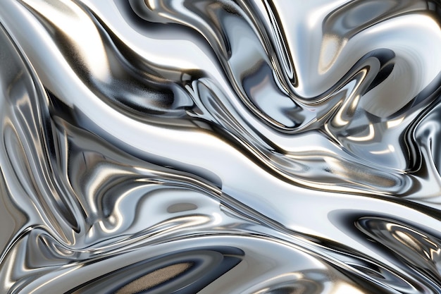 Struttura metallica cromata elegante con superficie lucidata