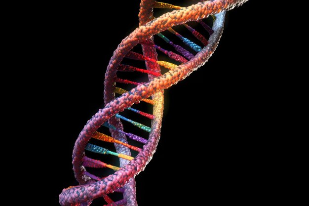 Struttura molecolare dell'elica del filamento di DNA IA generativa