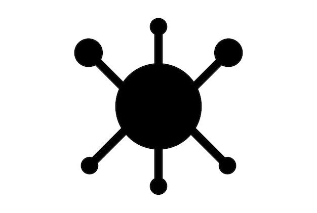 Struttura molecolare icona app piatta simbolo web minimalista segno nero