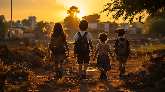 studente che torna a casa da scuola