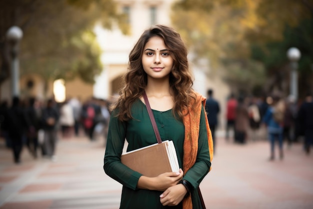 Studentessa abbastanza indiana del college all'università