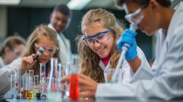 Studenti che partecipano a un esperimento scientifico