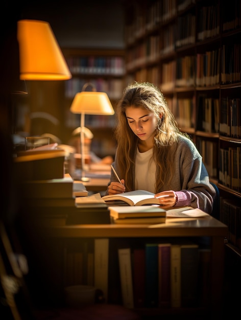 Studenti che studiano in biblioteca