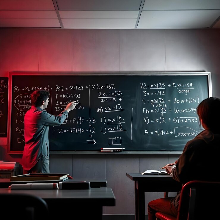 Studenti delle scuole superiori che studiano in una biblioteca