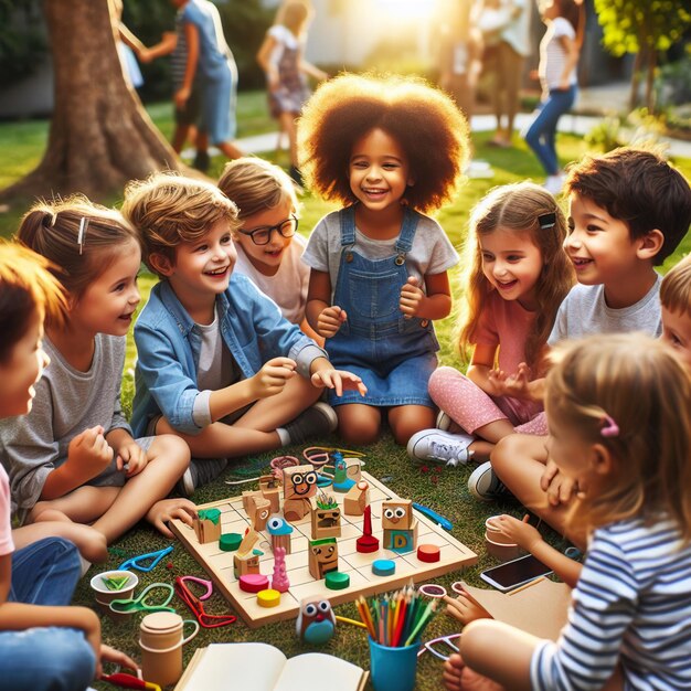 Studenti educazione all'aperto bambini