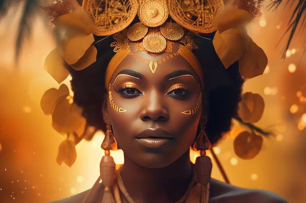 Studio femminile della dea africana della persona genera Ai