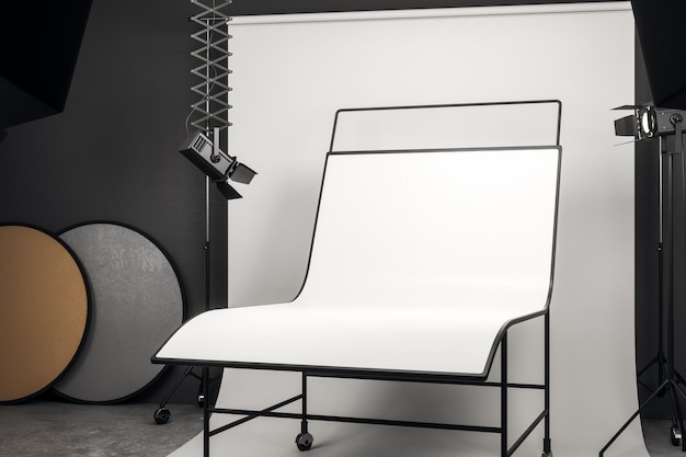 Studio fotografico leggero con sfondo