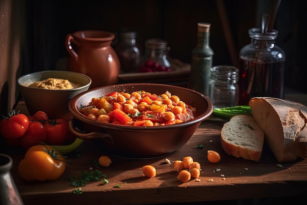 Stufato di ceci con salsa di pomodoro