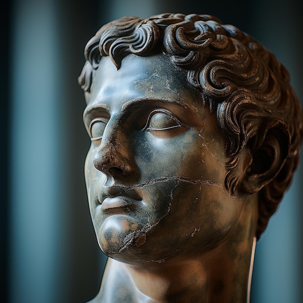 stupendo busto greco in un museo